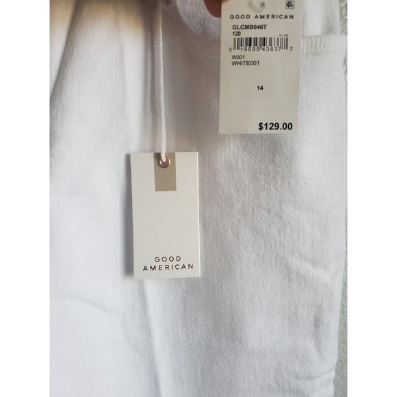 Good American Good Legs Crop Mini Boot Jean  Size 14 White Style GLCMB046T New - Picture 8 of 11